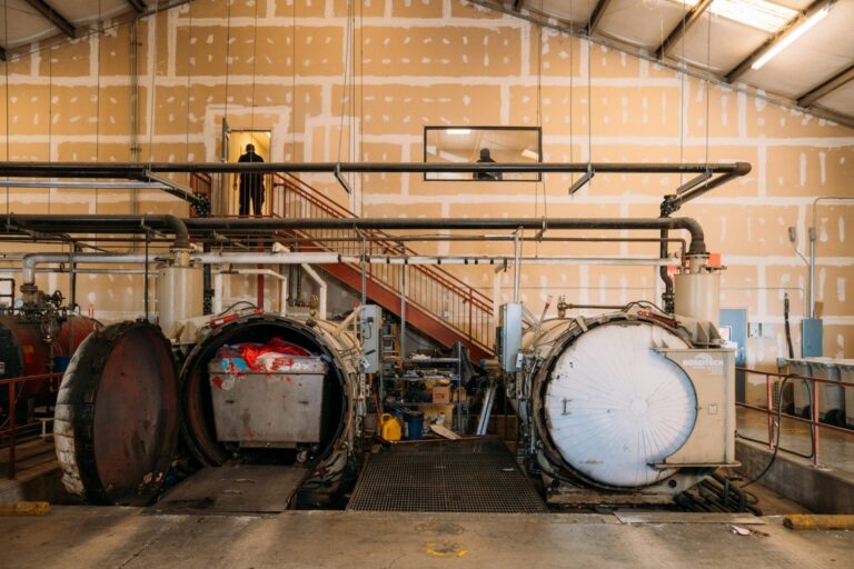 Industrial equipment in a manufacturing facility.