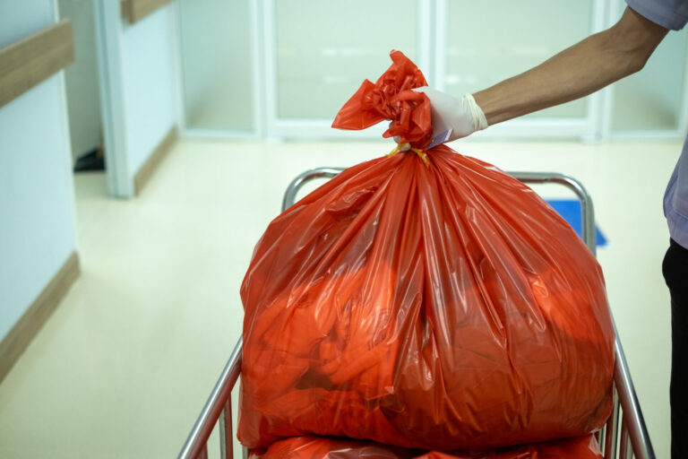 Biomedical waste solutions: Infectious waste must be disposed of in the trash bag and red in hospitals.