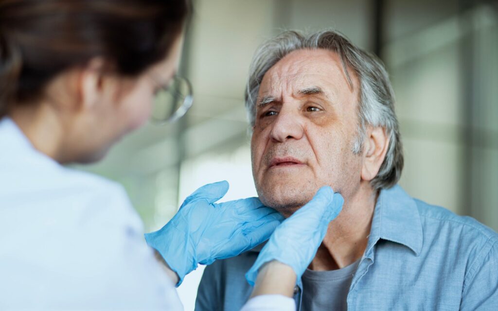 Medical consultation with patient with flu. medical waste disposal